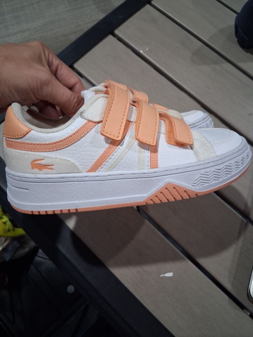 Lacoste Unisex Child Infant's L001 Sneaker White Orange Fireman 11 SB